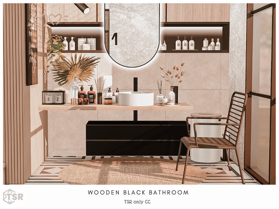 Галерея мода Ванная комната Wooden Black CC (лот) #3